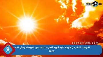 الأرصاد تحذر من موجة حارة قوية تضرب البلاد من الأربعاء وحتى الأحد 2025